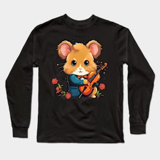 Hamster Playing Violin Long Sleeve T-Shirt